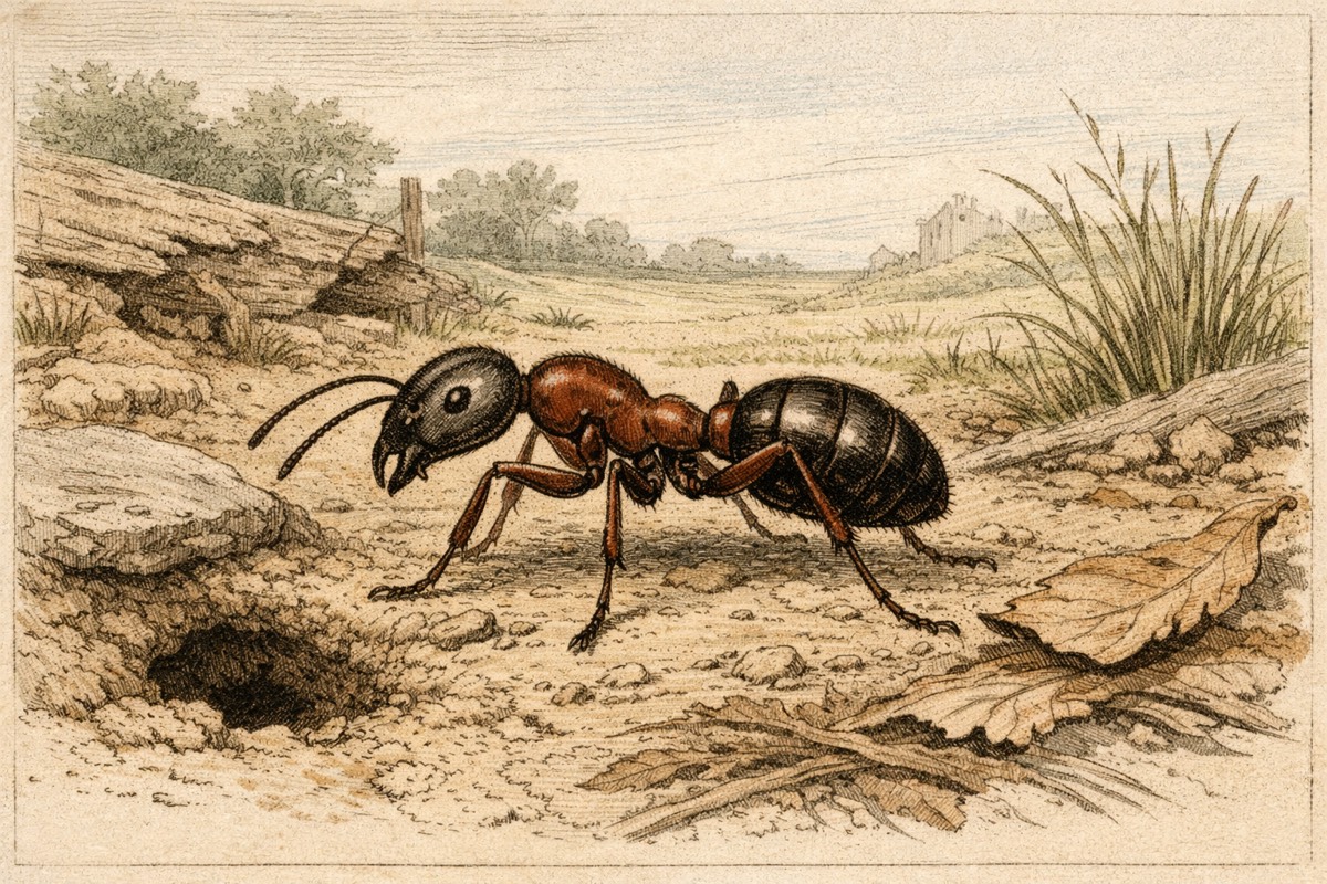 Ant illustration for wildlife facts page