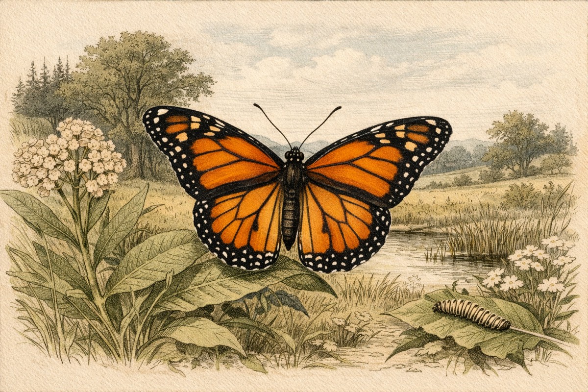 Butterfly illustration for wildlife facts page