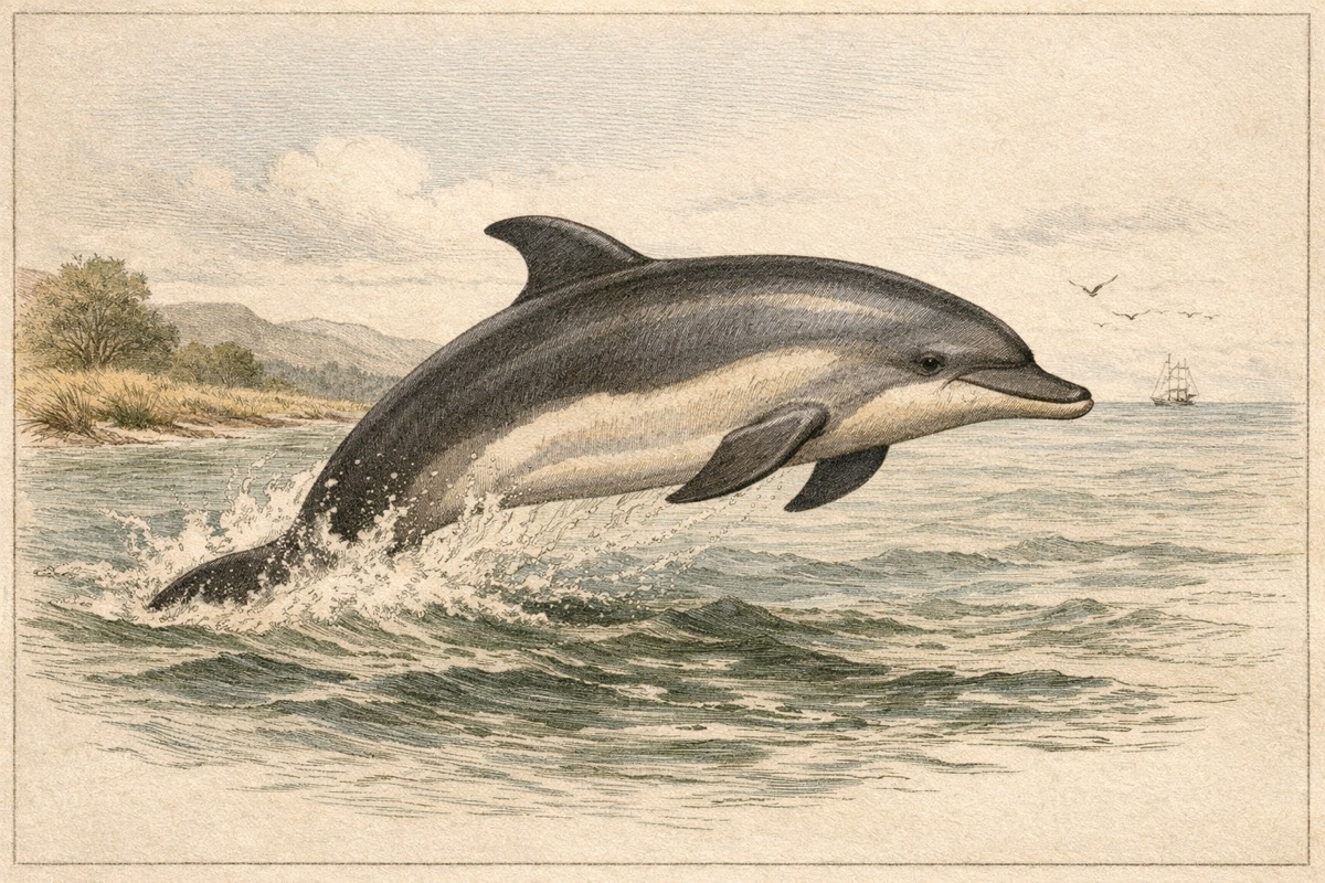 Dolphin illustration for wildlife facts page
