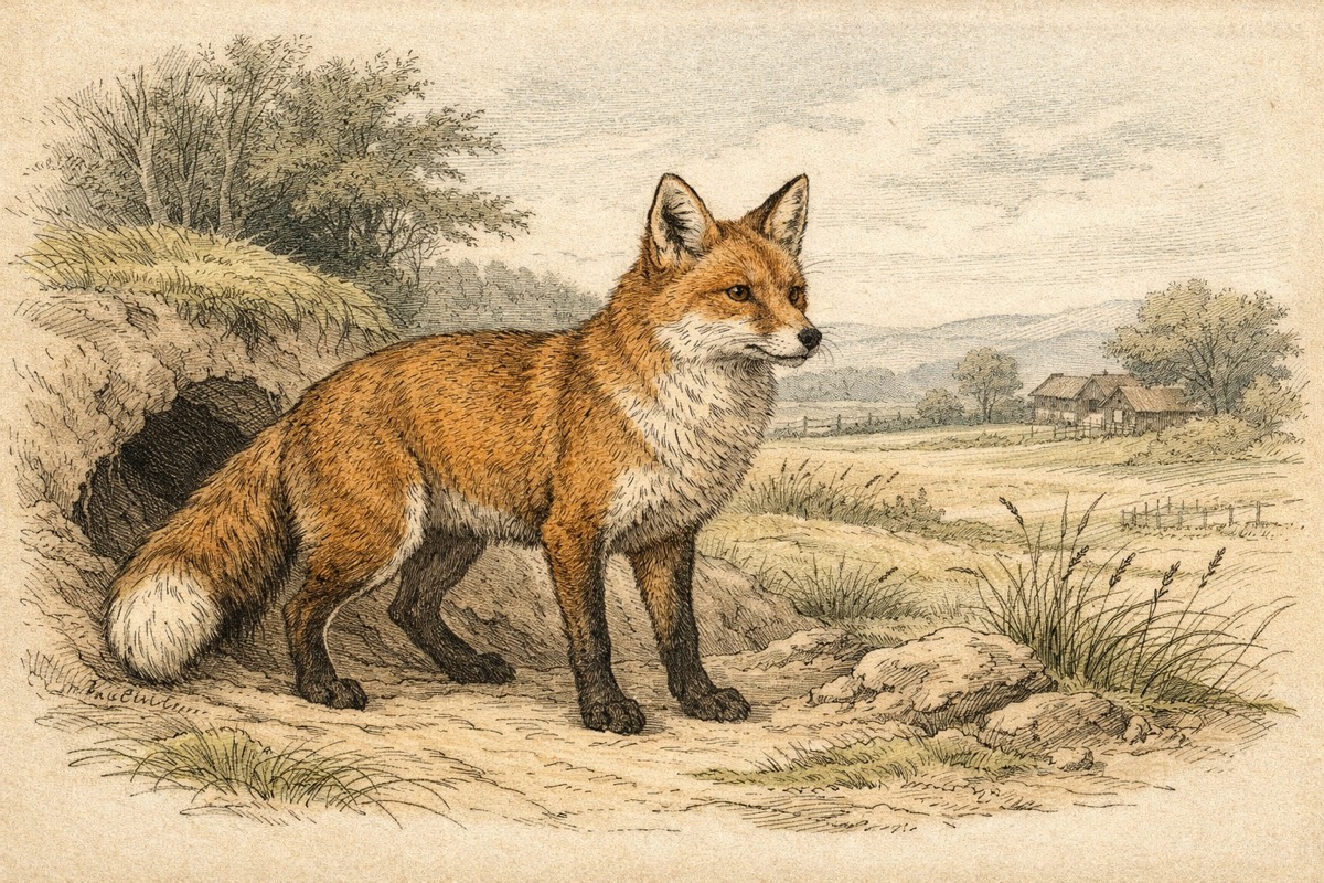 Fox illustration for wildlife facts page