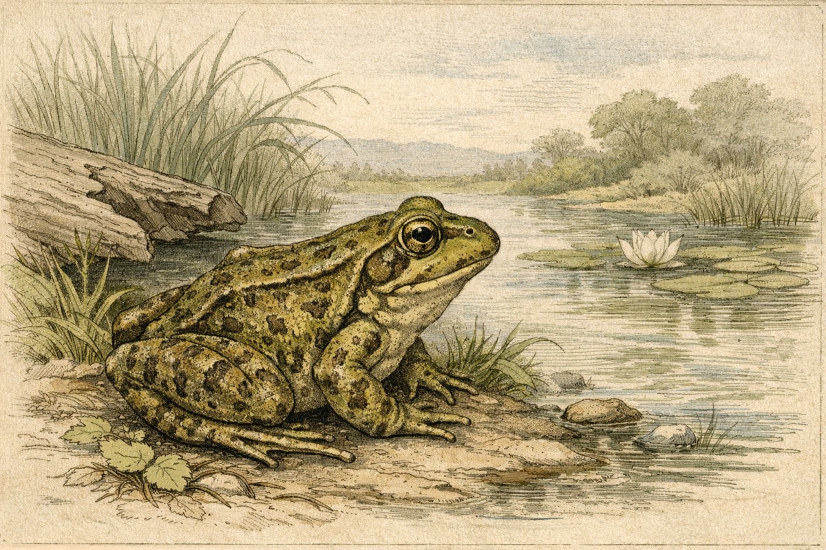 Frog illustration for wildlife facts page