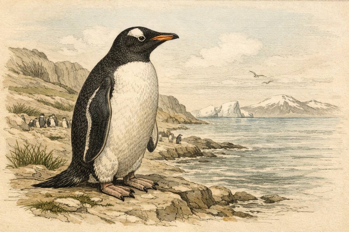 Penguin illustration for wildlife facts page