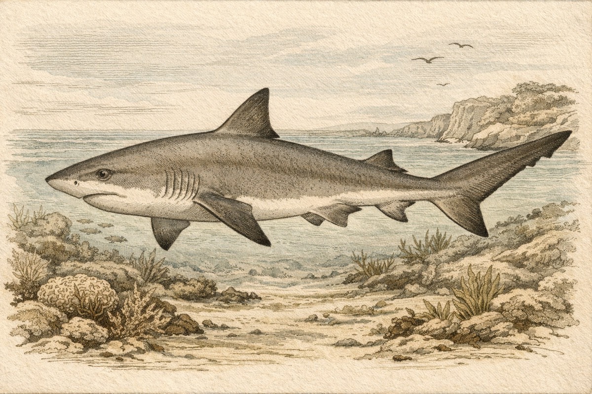 Shark illustration for wildlife facts page