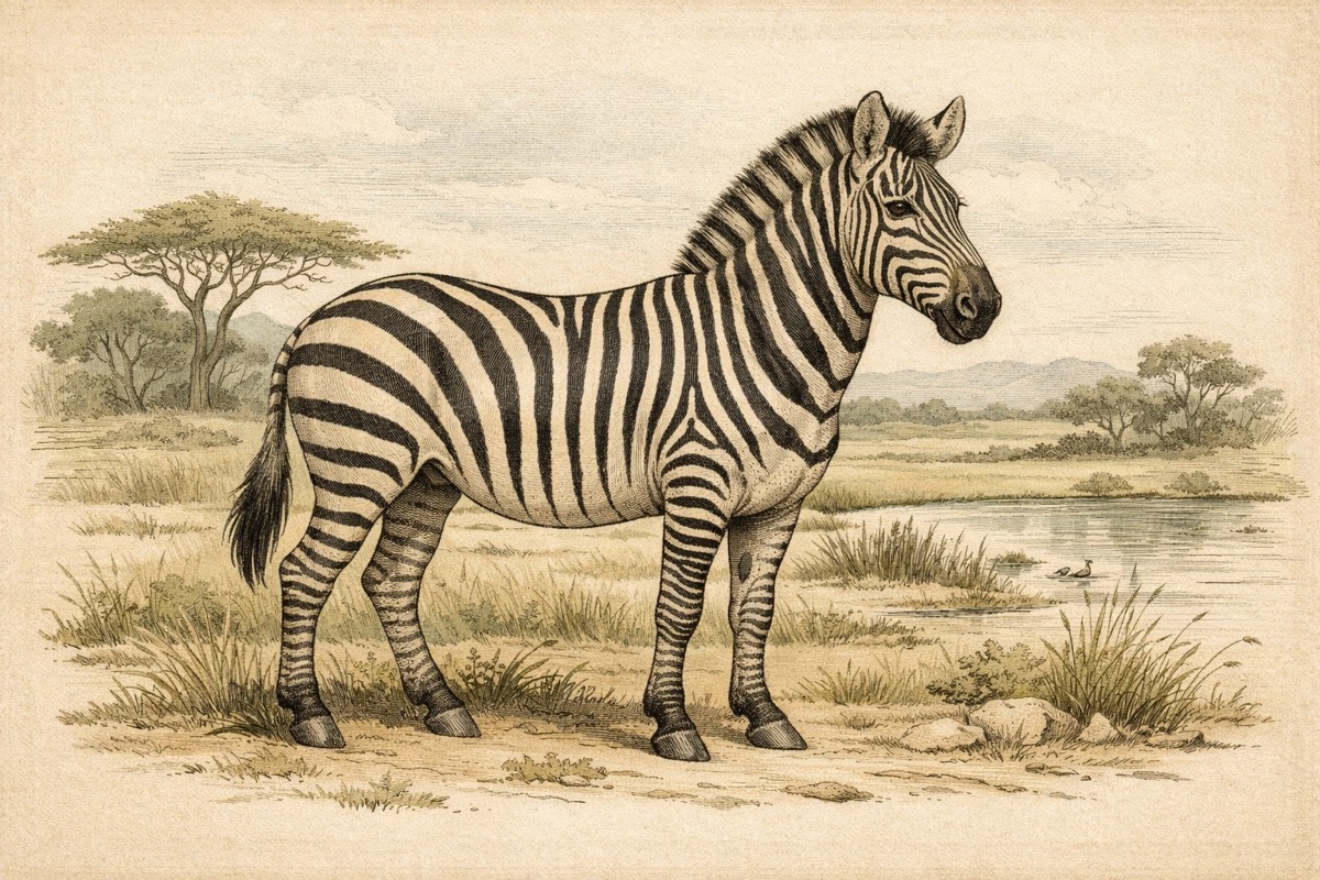 Zebra illustration for wildlife facts page